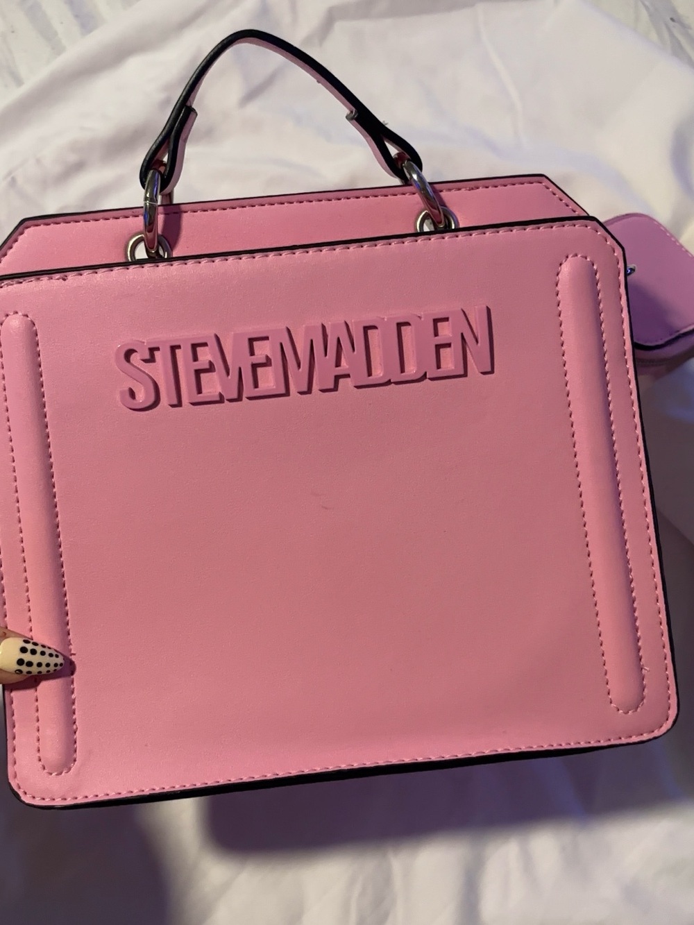 Steve Madden Pink Structured Top-Handle Satchel